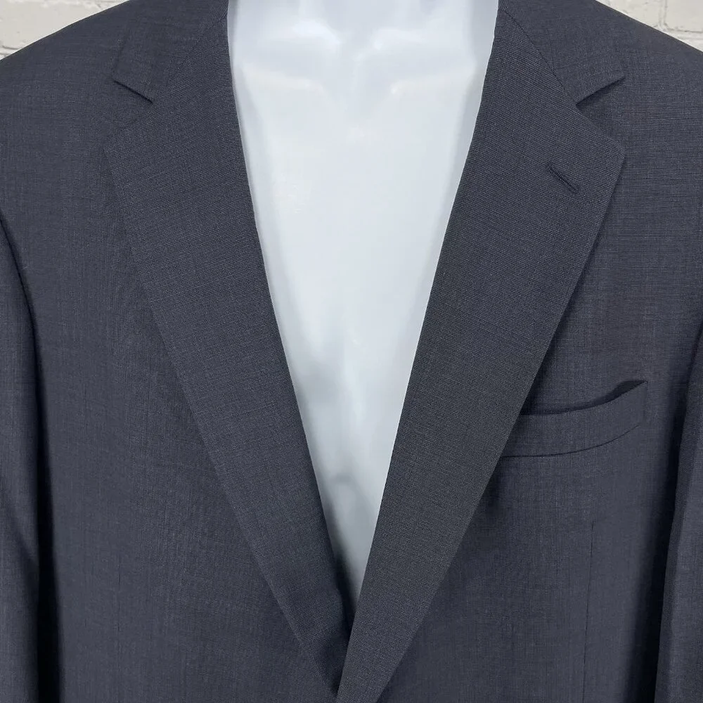 Jos A Bank Navy 100% Wool Gordon 2 Button Notch Blazer Sport Coat Size 46L